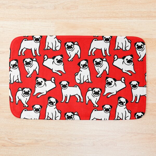 Item preview, Pug Pattern on Red designed and sold by Rocket-To-Pluto.