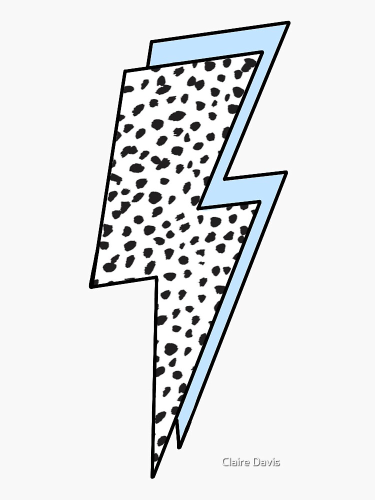 Thumbnail 3 of 3, Sticker, Blue Dot Lighting Bolt designed and sold by Davissssss.