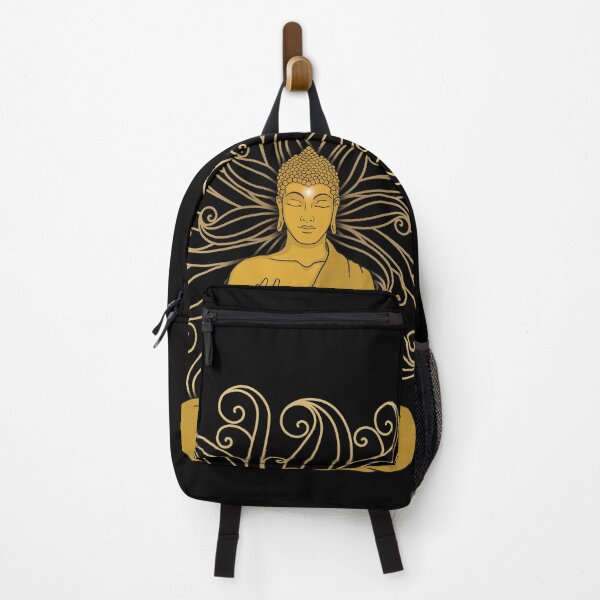 Item preview, Mandala Golden Buddha in black designed and sold by MandalaSoul.