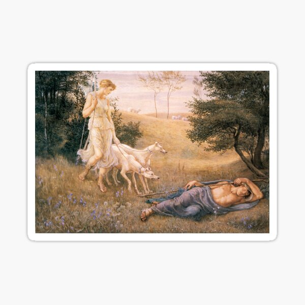 Diana and Endymion_Walter Crane British artist (1845-1915) Sticker