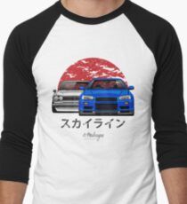 Camiseta ¾ bicolor para hombre Skyline (R34 y Hakosuka)