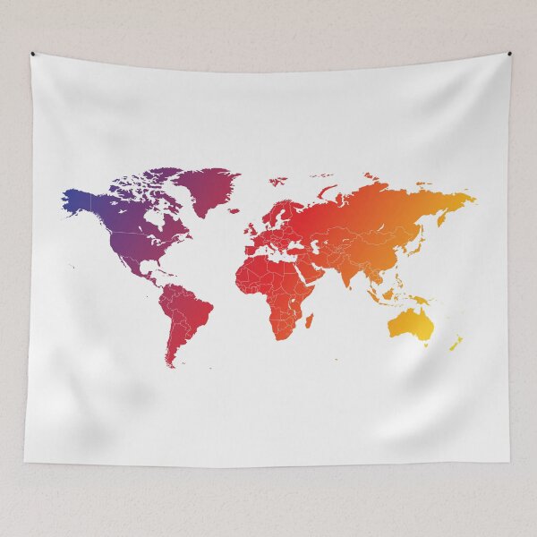 Item preview, colorful world map designed and sold by ganje.