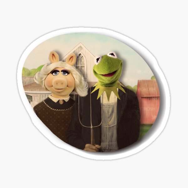 Item preview, Piggy and Kermit- American Gothic  designed and sold by moseschrute.
