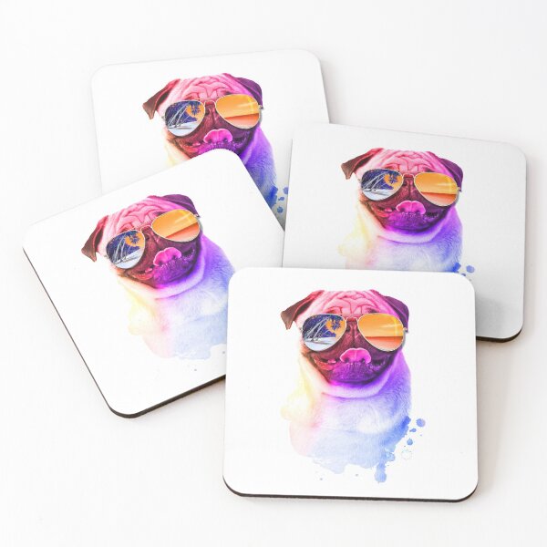 Item preview, Pug Dog colorful unglasses 2 designed and sold by WaveOcean123.