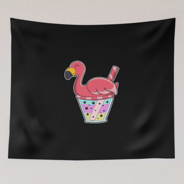 Item preview, Flamingo with Mug of Juice & Drinking straw  designed and sold by Sonoma92.