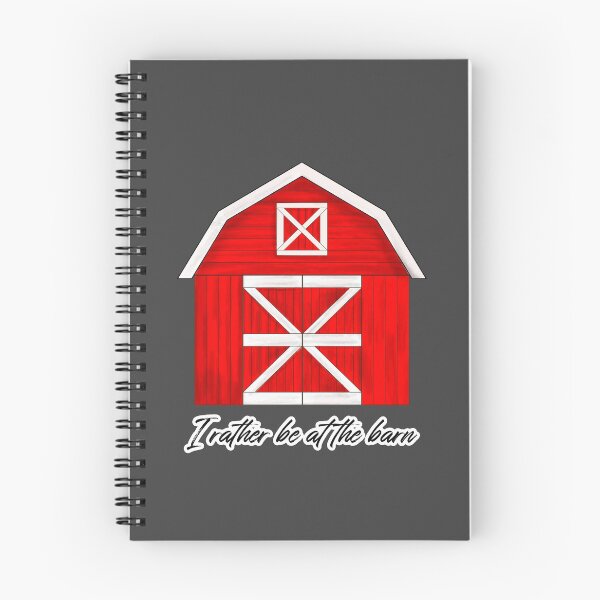 Item preview, Red Barn Illustration - I Rather Be At The Barn - Charcoal Background  designed and sold by MFGB-Creations.