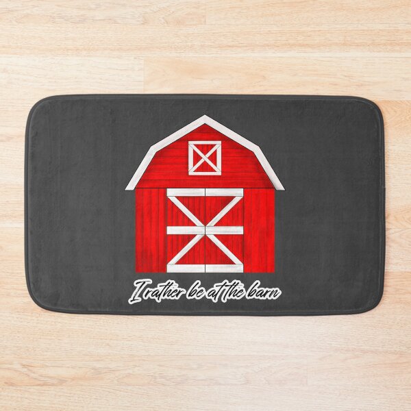 Item preview, Red Barn Illustration - I Rather Be At The Barn - Charcoal Background  designed and sold by MFGB-Creations.
