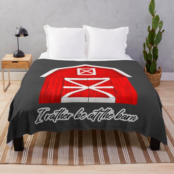 Item preview, Red Barn Illustration - I Rather Be At The Barn - Charcoal Background  designed and sold by MFGB-Creations.