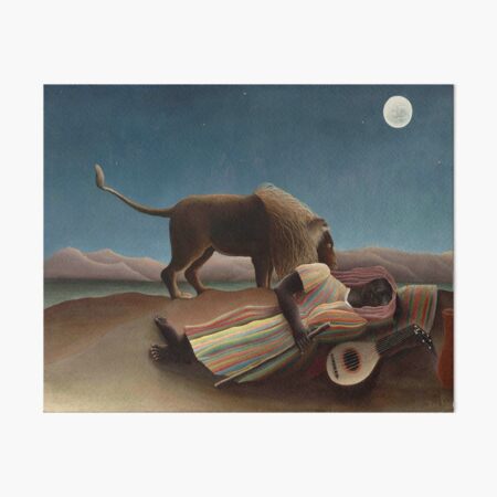 Vista previa del artículo con la obra «El gitano durmiente de Henri Rousseau», diseñado y vendido por mosfunky.