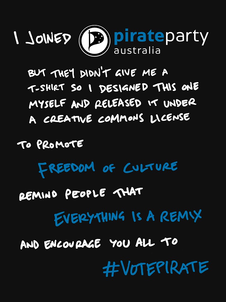 Thumbnail 7 of 7, Essential T-Shirt, I Joined Pirate Party Australia designed and sold by tserong.