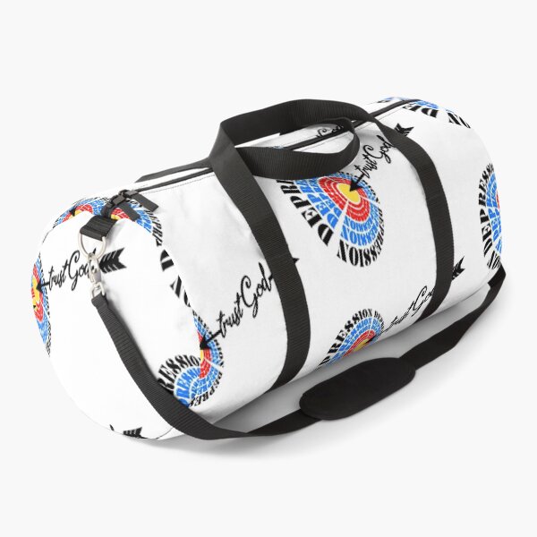 Defeat depression, trust God Duffle Bag