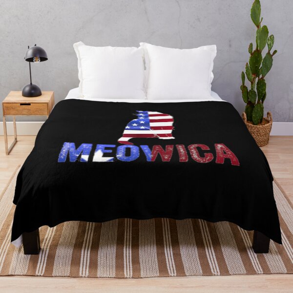 Item preview, Meowica Happy Fourth Of July Independence Day on black background designed and sold by UncleStuScience.