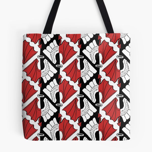 Item preview, Ángeles y demonios Impresión en negro, blanco y rojo designed and sold by FlyingFennec.