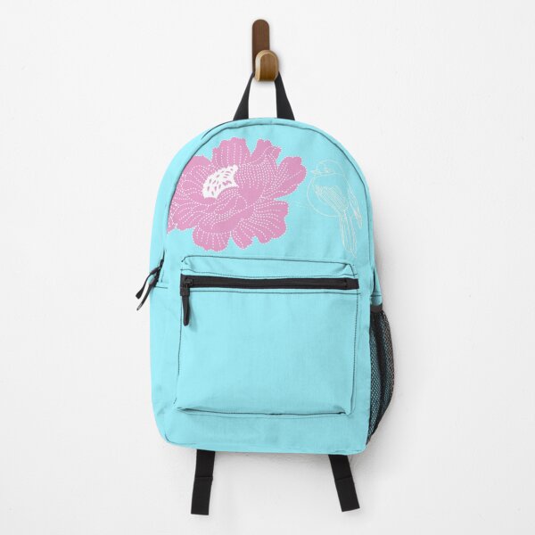 Item preview, Angle bird and flower in blue and pink designed and sold by SueKnox.