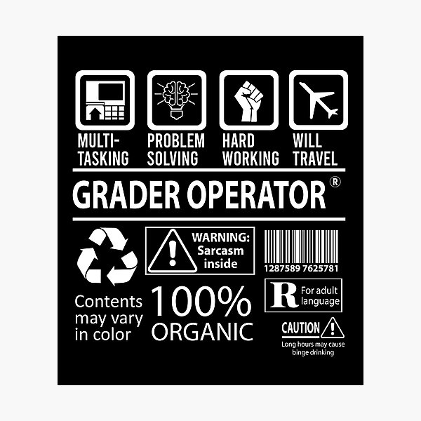 Item preview, Grader Operator T Shirt - Multitasking Job Gift Item Tee designed and sold by zerniakcor.