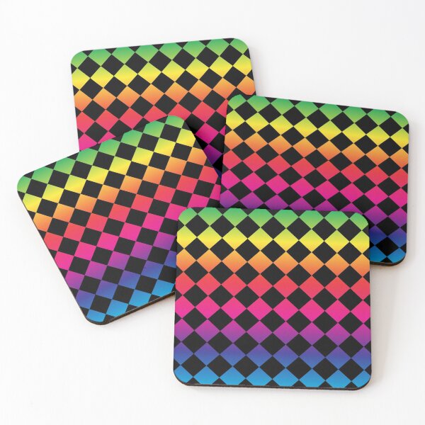 Item preview, Black background with colorful rhombuses . designed and sold by ValeryFlame.