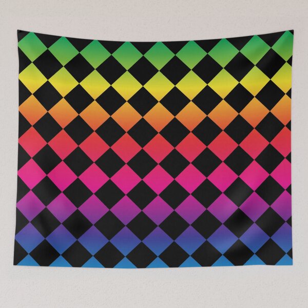 Item preview, Black background with colorful rhombuses . designed and sold by ValeryFlame.