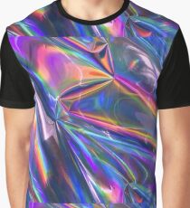Holographic Material Graphic T-Shirt