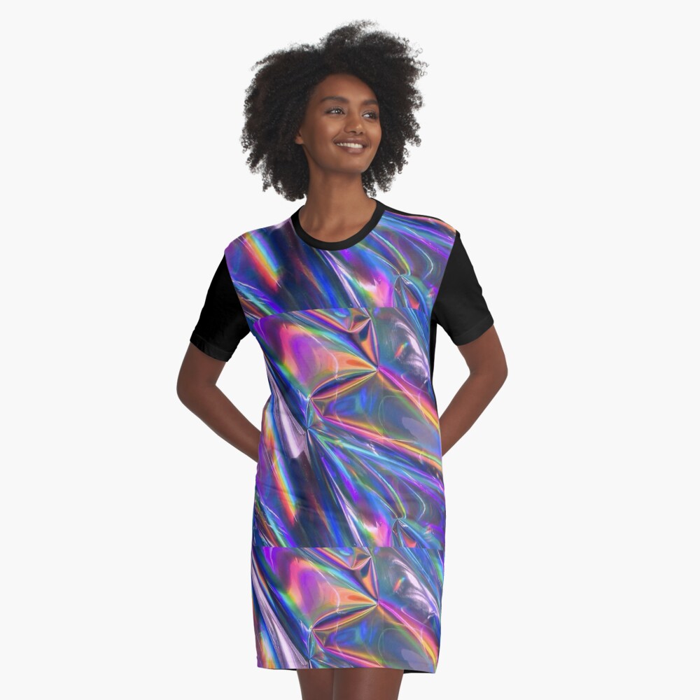 Holographic t shop shirt dress