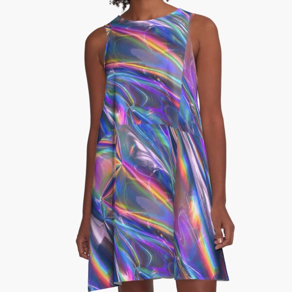 Holographic Material A-Line Dress
