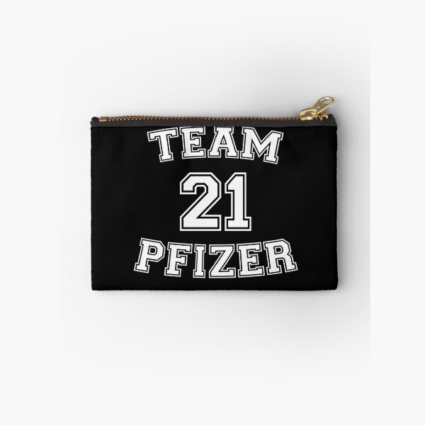 Item preview, Vaccine pride: Team Pfizer (white college/varsity jersey typeface) designed and sold by Ofeefee.