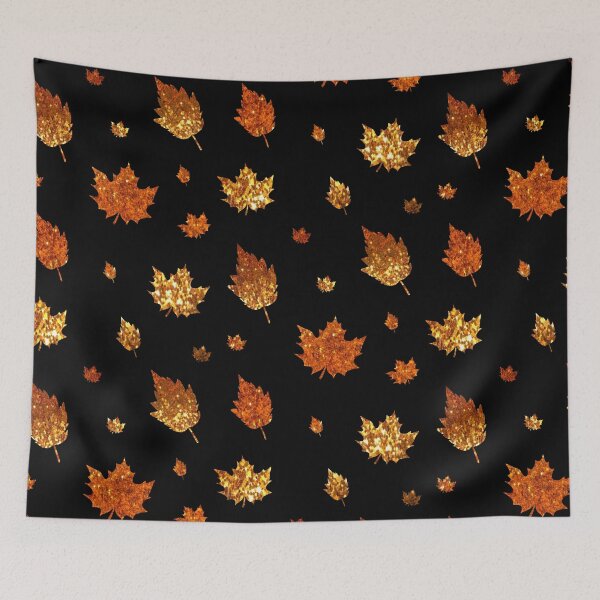 Item preview, Golden Orange Ombre Faux Glitter Autumn Fall Leaves designed and sold by Felicity-K.