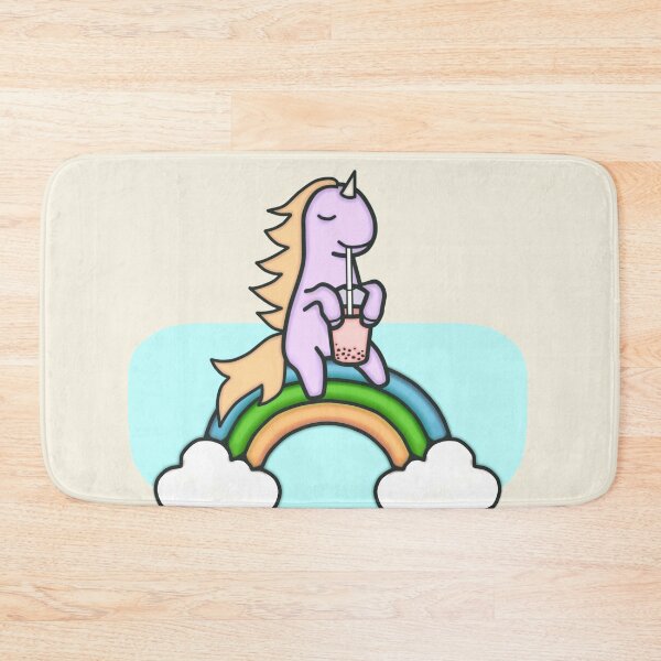 Item preview, Unicorn Drinking Boba On Rainbow Drawing II - Cute and Funny Unicorn designed and sold by ViewerEqualsPhoton.
