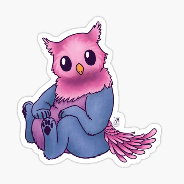 Magical pride: Bisexual Flag Owlbear Sticker