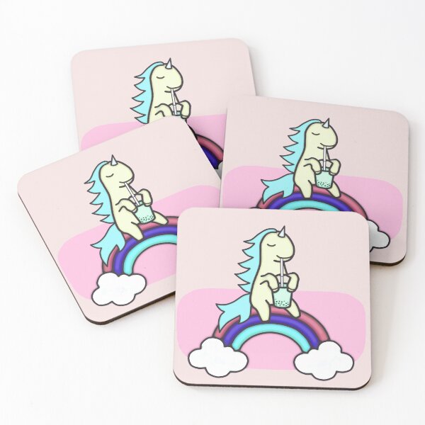 Item preview, Unicorn Drinking Boba On Rainbow Drawing III - Cute and Funny Unicorn designed and sold by ViewerEqualsPhoton.