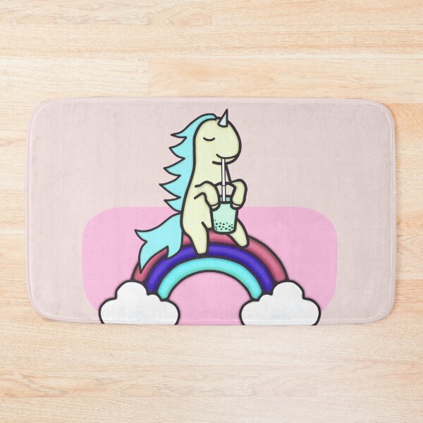 Item preview, Unicorn Drinking Boba On Rainbow Drawing III - Cute and Funny Unicorn designed and sold by ViewerEqualsPhoton.