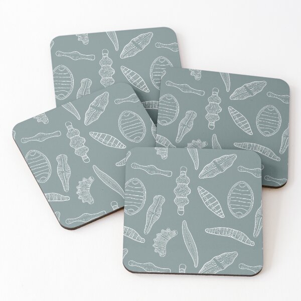 Item preview, diatom morphologies lineart tiled designed and sold by cyanochic.
