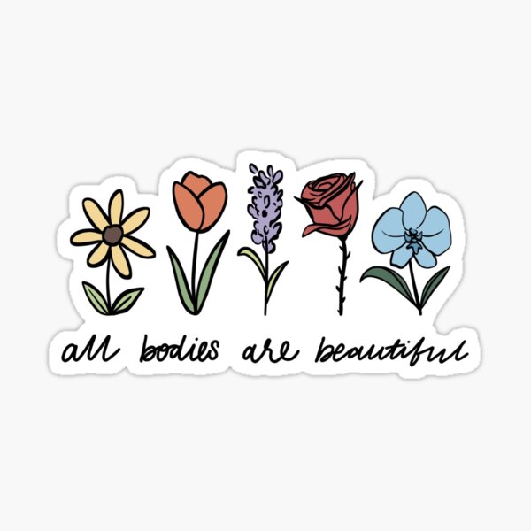 Floral Underwear Sticker Body Positive Sticker, Body Positive Art