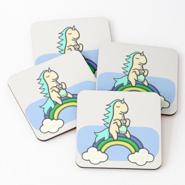 Item preview, Unicorn Drinking Boba On Rainbow Drawing IV - Cute and Funny Unicorn designed and sold by ViewerEqualsPhoton.