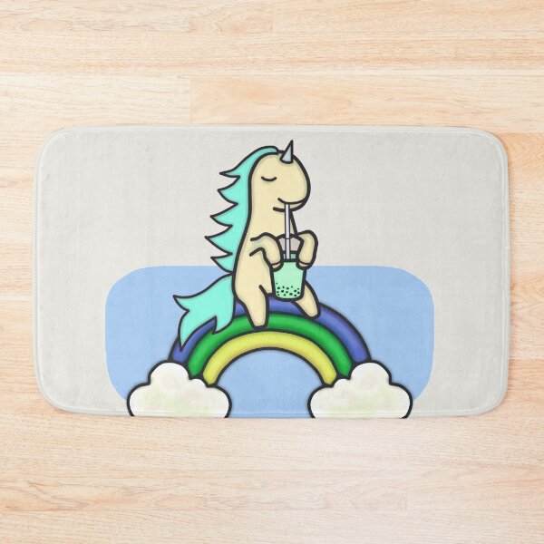 Item preview, Unicorn Drinking Boba On Rainbow Drawing IV - Cute and Funny Unicorn designed and sold by ViewerEqualsPhoton.