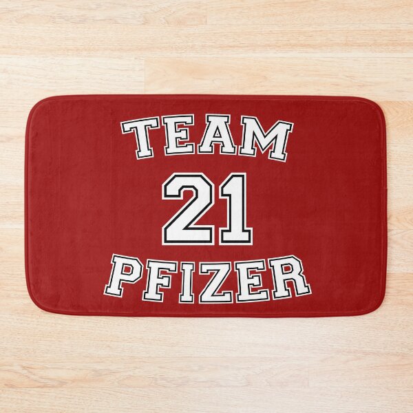 Item preview, Vaccine pride: Team Pfizer (white college/varsity jersey typeface) designed and sold by Ofeefee.