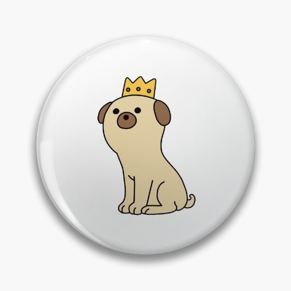 Item preview, Pug with Crown designed and sold by line-on-line.