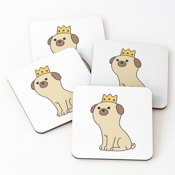 Item preview, Pug with Crown designed and sold by line-on-line.
