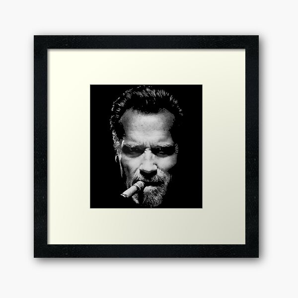 Arnold man Schwarzenegger smoking classic Framed Art Print