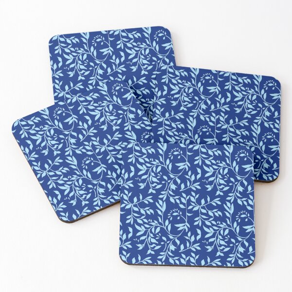 Item preview, Royal Blue flower pattern on repeat designed and sold by SueKnox.