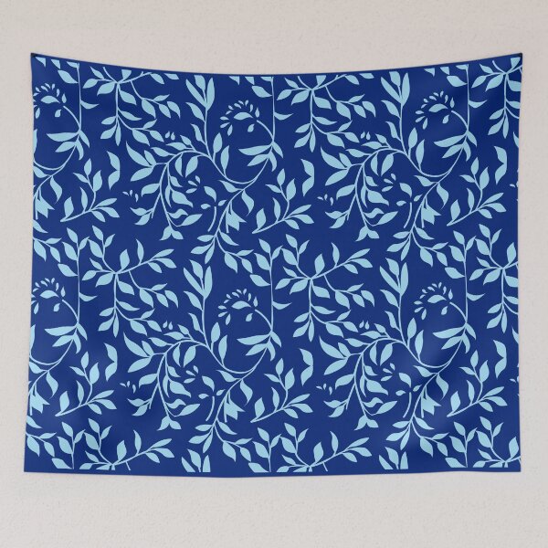 Item preview, Royal Blue flower pattern on repeat designed and sold by SueKnox.