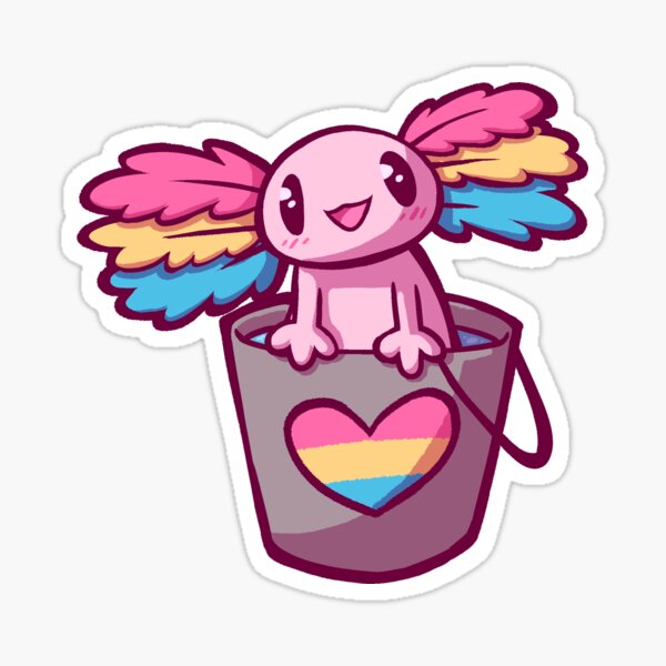 Pan Axolotl Sticker By Notsokatt Redbubble