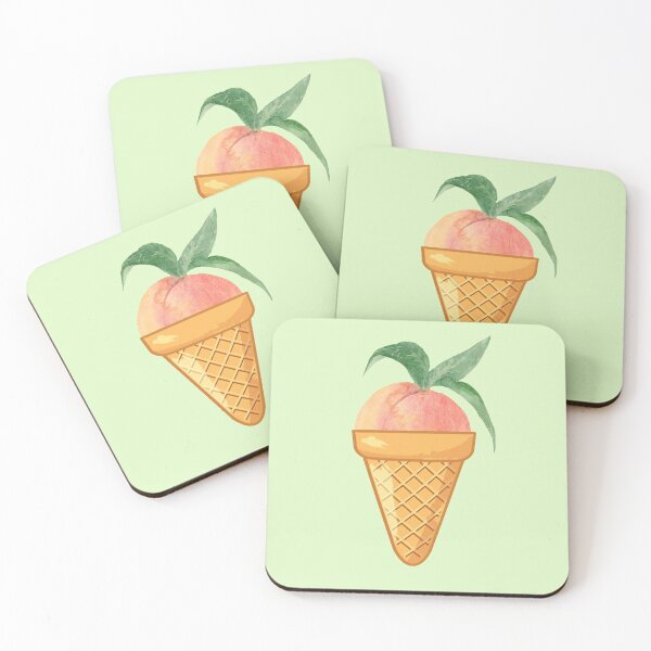 Item preview, THE ENTIRE FRUIT COLLECTION -PEACH ICE CREAM - funny ice cream designs   designed and sold by Iskybibblle.