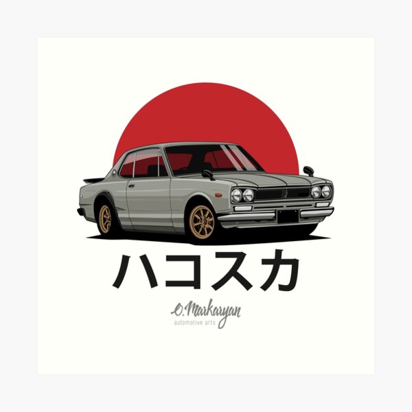 Skyline Gt R Hakosuka Beige Art Print By Olegmarkaryan Redbubble