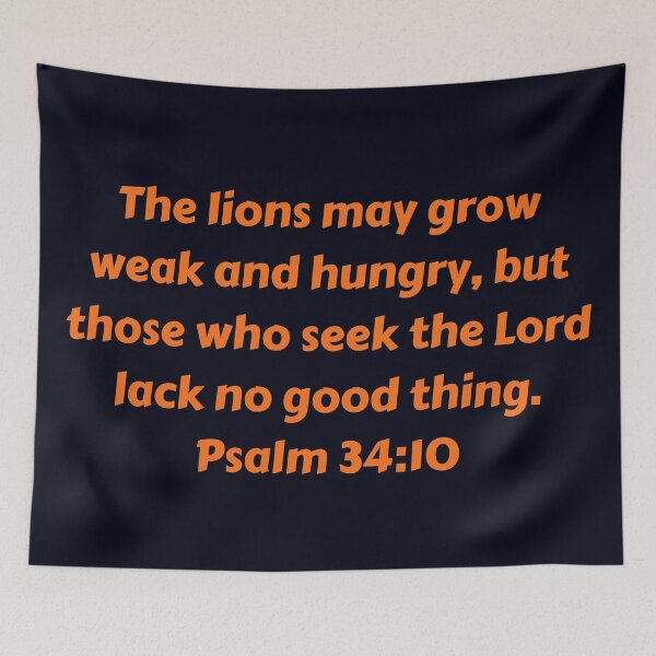 Artikelvorschau, Bible Verse Psalm 34:10 entworfen und verkauft von Prayingwarrior.
