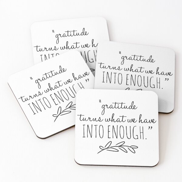 Item preview, Gratitude Turns What We Have Into Enough - Typography Quotes - Grateful Motivational Quotes designed and sold by Inspirahawke.