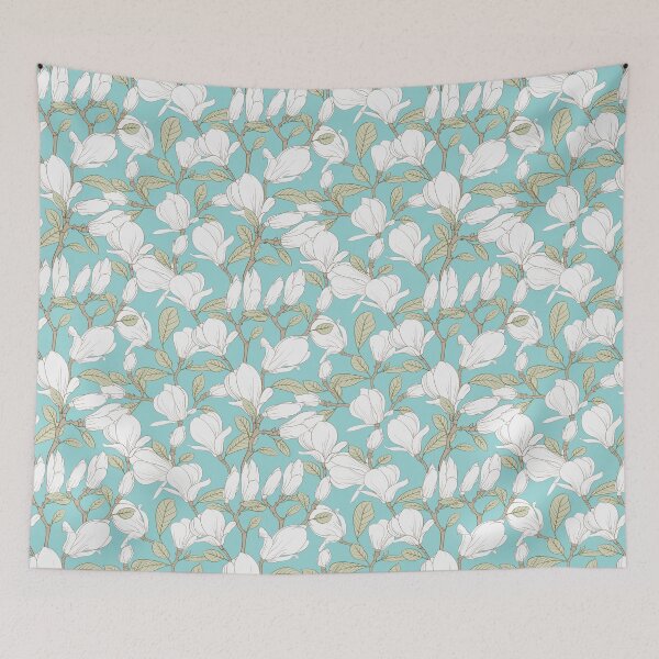 Item preview, Botanical Seamless Pattern Blooming Flower Magnolia designed and sold by Peekonet.