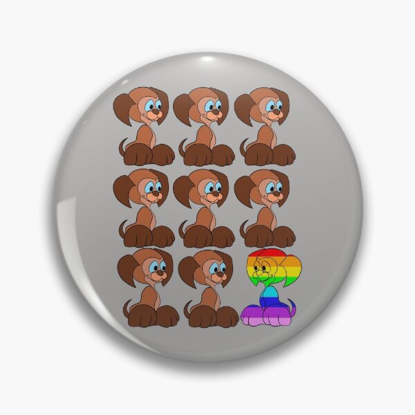 Aperçu de l'œuvre CHIEN DE BANDE DESSINÉE LGBTQ "FIERTÉ D'ÊTRE DIFFÉRENT" créée et vendue par CelebraToons.