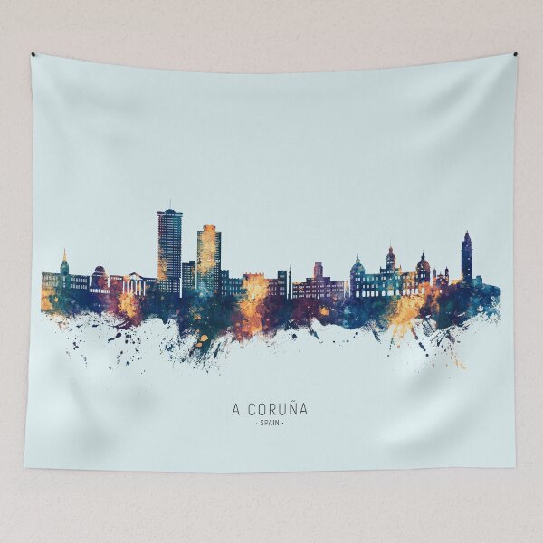 Artikelvorschau, A Coruña Spain Skyline entworfen und verkauft von ArtPrints.