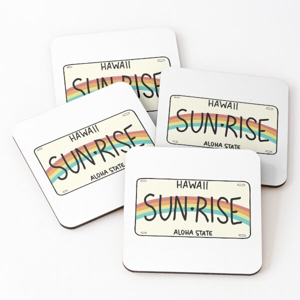 Item preview, Hawaii sunrise rainbow license plate designed and sold by cambrieadams.