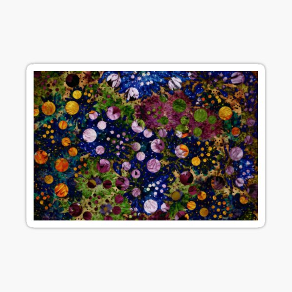 Starlit Summer - Abstract Flowers and Circles Sticker